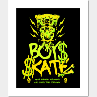 Ghoulish Grinds: Boys Skate Halloween Skateboarding Posters and Art